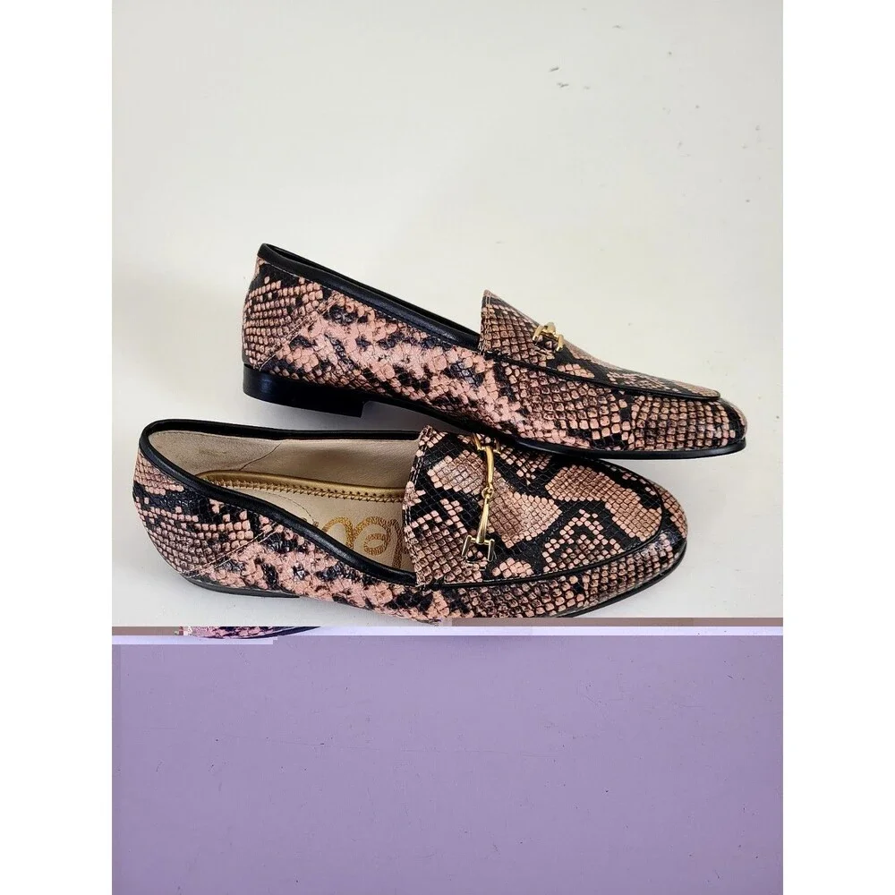 Sam Edelman Loraine Snake Print Loafer Shoes Size 7.5 Horse Bit